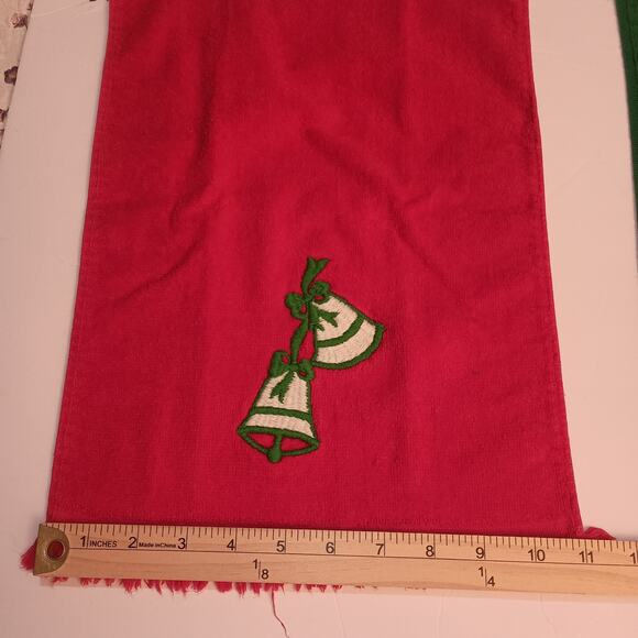 Kitchen Christmas Tea Towels 4 Sets of 2, Two Towels have Cross Stitched Pattern - Picture 10 of 16